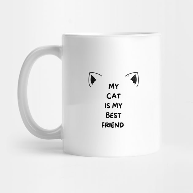 My cat is my best friend typography design by emofix